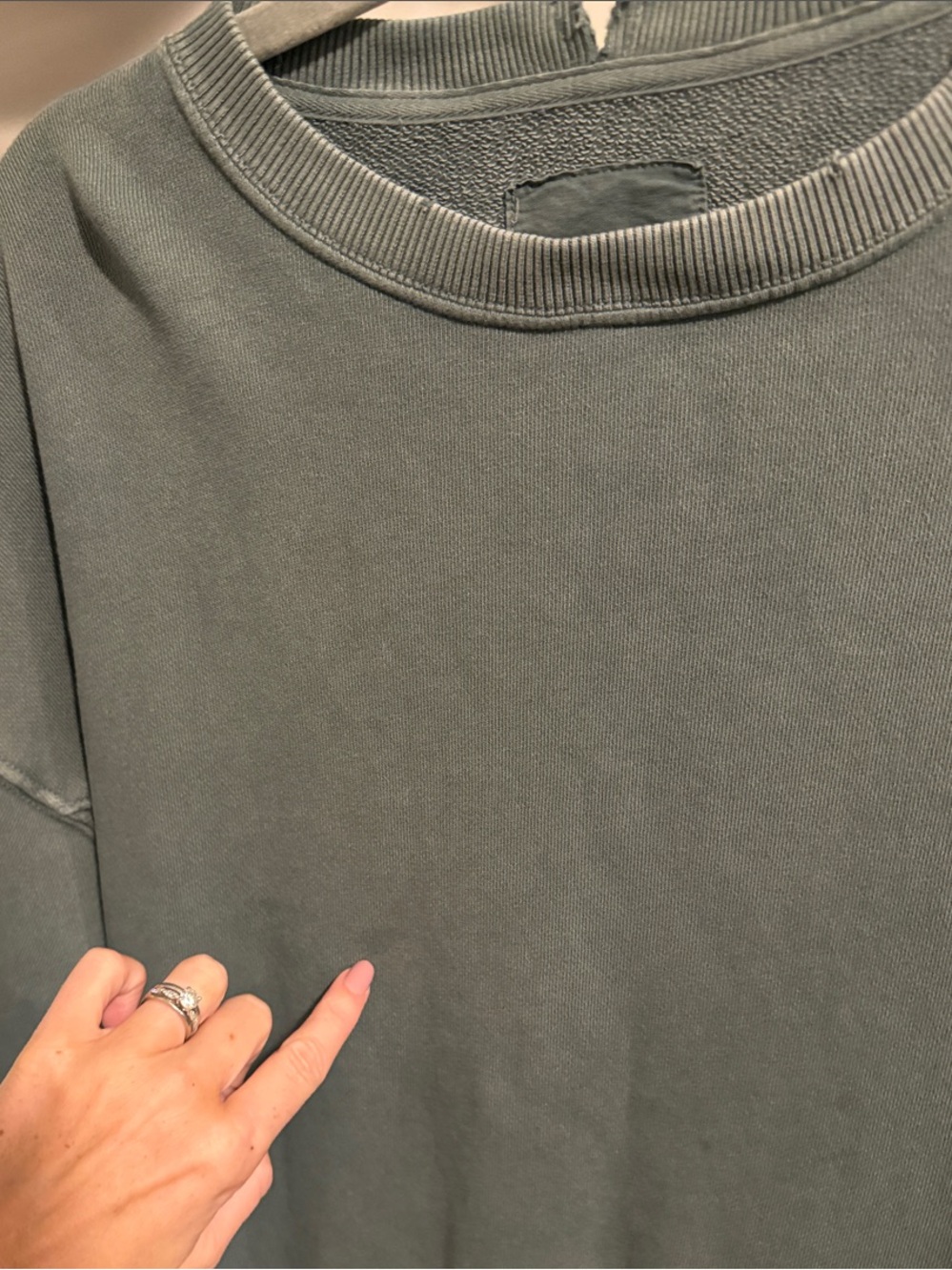 aerie Washed Sage Green Crewneck Sweater Oversized - Picture 5 of 6